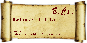 Budinszki Csilla névjegykártya